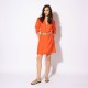 Robe portefeuille orange en lyocell