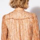 Robe imprimé orange et bleu exclusif en tissu italien et polyester recyclé