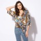 Blouse cache-coeur imprimé foulard exclusif fabriquée en France