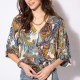 Blouse cache-coeur imprimé foulard exclusif fabriquée en France
