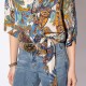 Blouse cache-coeur imprimé foulard exclusif fabriquée en France