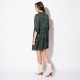 Robe babydoll imprimé vert et noir en polyester recyclé