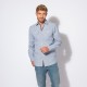 Chemise coupe droite rayée bleu 100% coton responsable