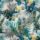 Chèche imprimé écru et vert motif jungle