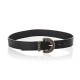 Ceinture noire en simili cuir et boucle métal noir et doré