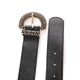 Ceinture noire en simili cuir et boucle métal noir et doré