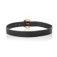 Ceinture noire en simili cuir et boucle métal noir et doré