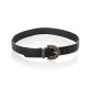 Ceinture noire en simili cuir et boucle métal noir et doré