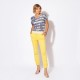 Pantalon coupe cargo coloris jaune en coton responsable